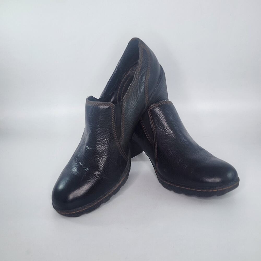 BOC Black Leather Slip On Casual Shoes Women's Size 7 38